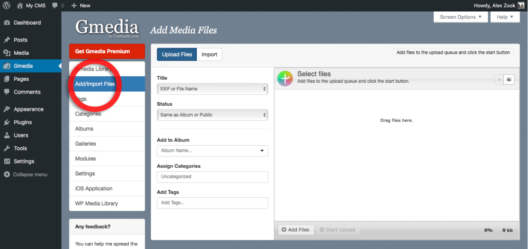 Add files to Gmedia Library